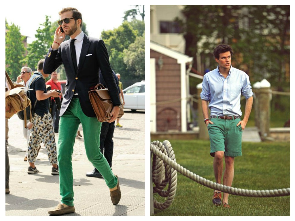 Modrá a zelená kombinace - pánské fashion trendy 2015