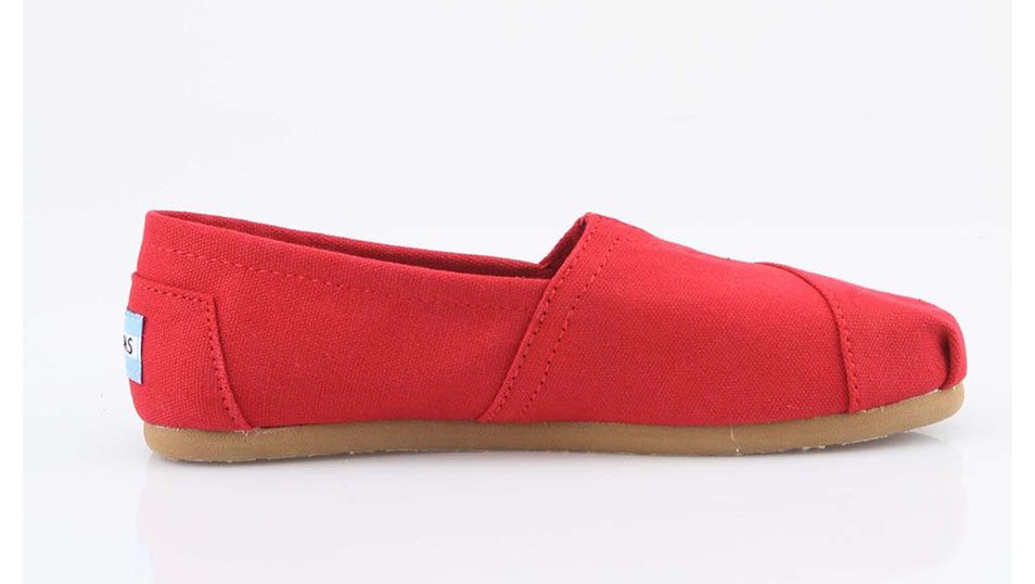 Zoot: Červené pánské loafers Toms Canvas Classic, 1409